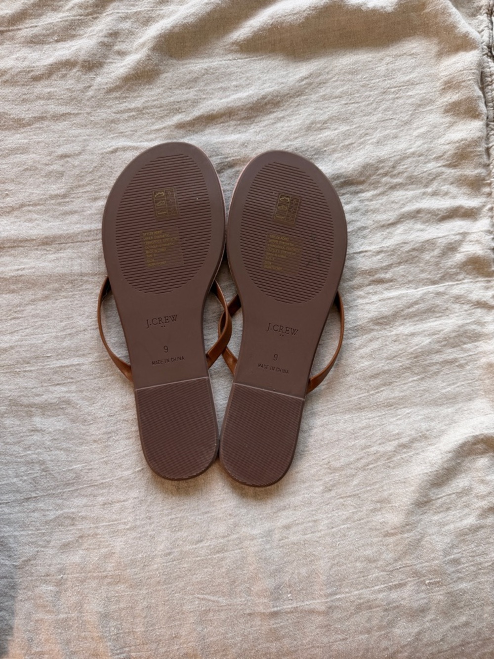 JCrew Brown Leather Flip Flop Sandals - Picture 2 of 2